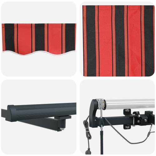 Automatska uvlačiva tenda s LED svjetlom u narančastoj i smeđoj boji, 450x300 cm Cijena