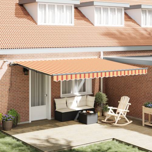Automatska uvlakača tenda s LED-om u žutoj i narančastoj boji, 450x300 cm Cijena