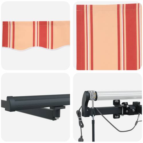Automatska uvlakača tenda s LED-om u žutoj i narančastoj boji, 450x300 cm Cijena