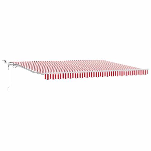 automatska uvlačiva tenda s LED crvena i bijela pruga 450x300 cm Cijena