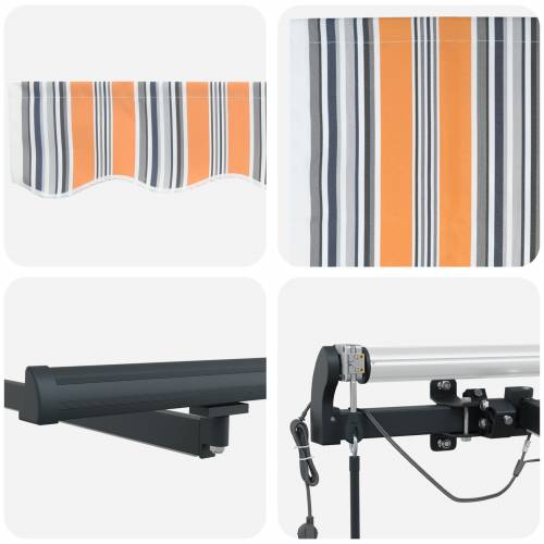 Automatska uvlačiva tenda s LED višebojnim uzorkom 450x300 cm Cijena