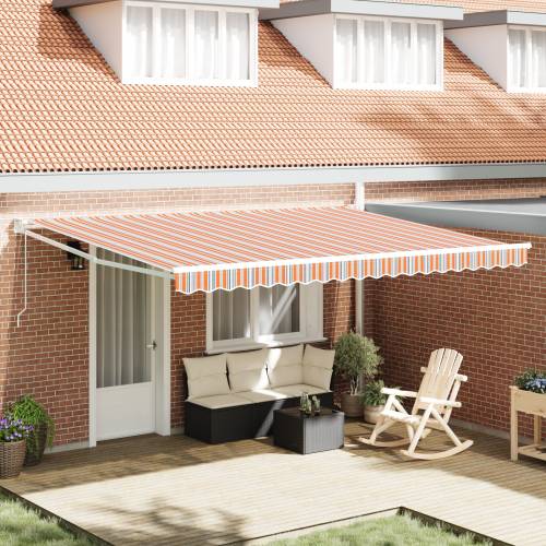Automatska uvlakača tenda Višebojna pruga 450x300 cm Cijena