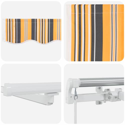 Ručno uvlačivo sjenilo s LED višebojnom prugom 450x300 cm Cijena
