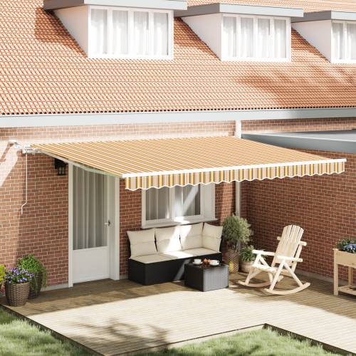 Automatska Uvlačiva Tenda s LED Višebojnim Pruge 450x300 cm Cijena