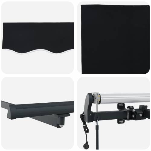 Automatska Uvlačiva Tenda Crna 450x300 cm Cijena