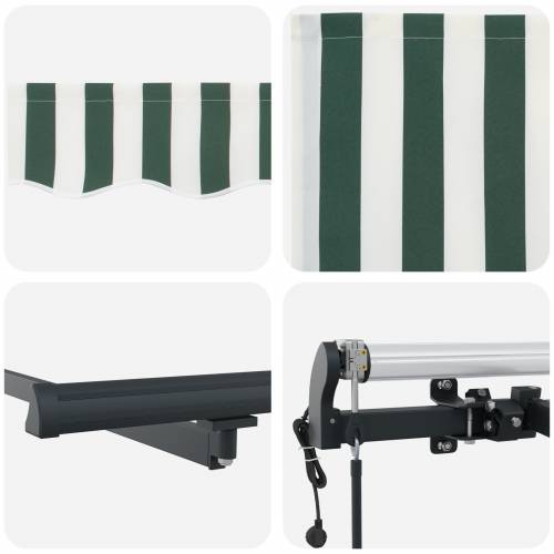 Automatska uvlačna tenda zelena i bijela 450x300 cm Cijena