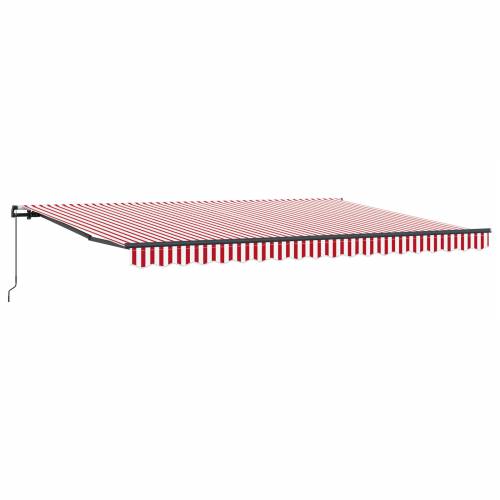 Ručno uvlačiva tenda crvenih i bijelih pruga 450x350 cm Cijena