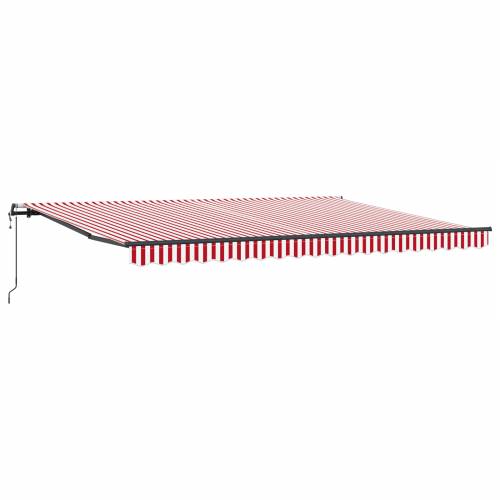 Automatska uvlačiva tenda u crvenoj i bijeloj prugastoj boji 450x350 cm Cijena