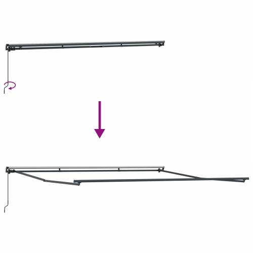 Ručno uvlačiva tenda prugasta raznobojna 450x350 cm Cijena