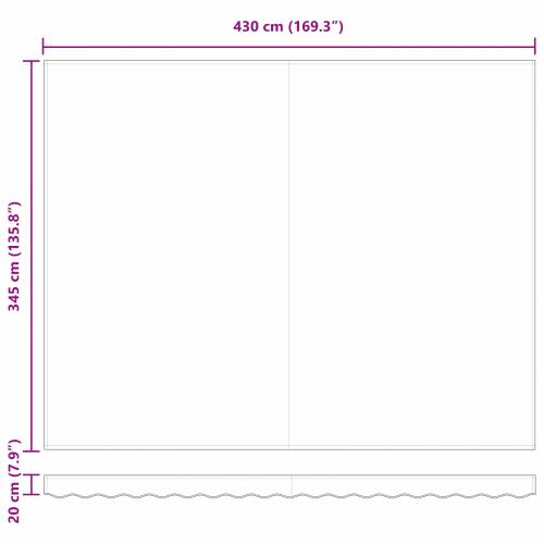 Ručna uvlačna tenda s LED višebojnim prugama 450x350 cm Cijena