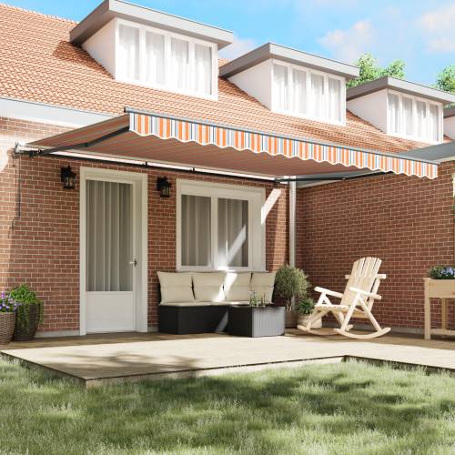 Automatska uvlačna tenda s prugama više boja 450x350 cm Cijena