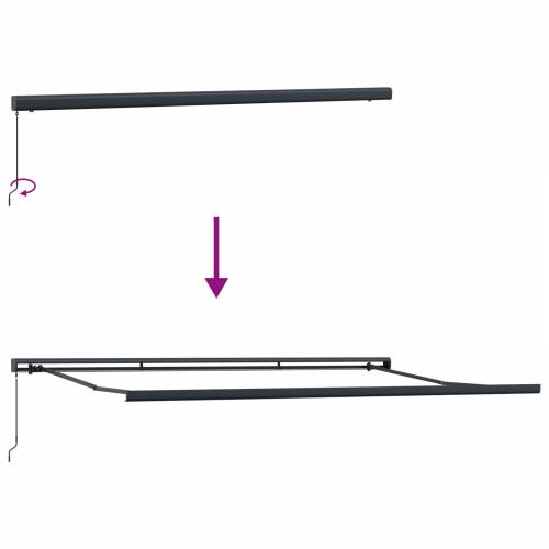 Manuelna uvlačna tenda plava i bijela 500x300 cm Cijena