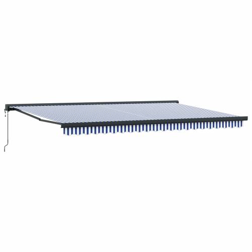 Automatska Uvlačiva Tenda Plava i Bijela 500x300 cm Cijena