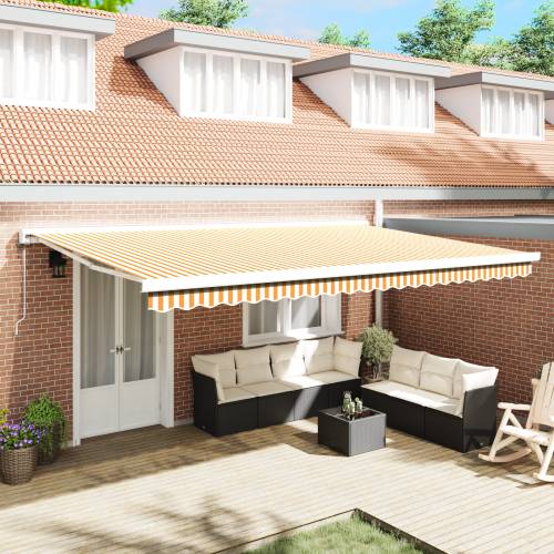 automatska uvlačna tenda narančasta i bijela 500x300 cm Cijena