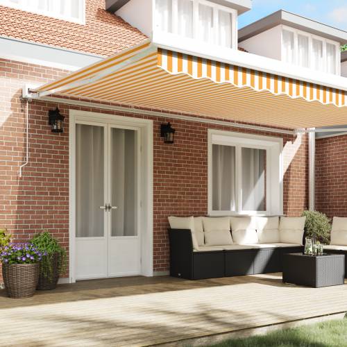 automatska uvlačna tenda narančasta i bijela 500x300 cm Cijena