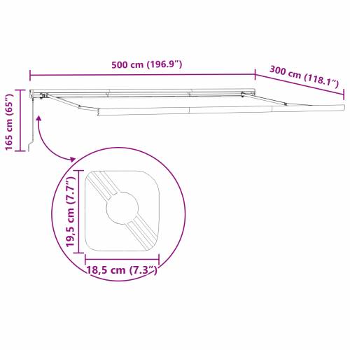 Ručno uvlačiva tenda narančasta i bijela 500x300 cm Cijena