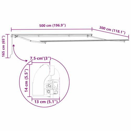 manualna uvlačiva tenda narančaste i smeđe 500x300 cm Cijena