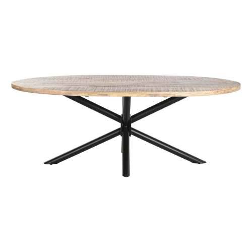 Blagavaonski stol DKD Home Decor Prirodno Crna Metal Drvo Manga 200 x 100 x 76 cm Cijena