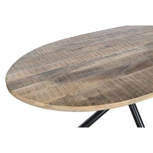 Blagavaonski stol DKD Home Decor Prirodno Crna Metal Drvo Manga 200 x 100 x 76 cm Cijena