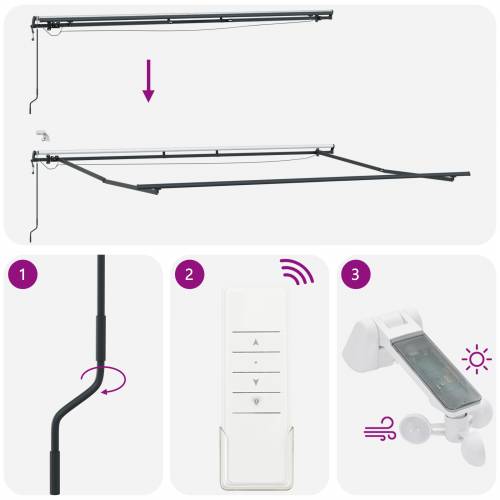 Automatska uvlaka tenda s LED crvenim i bijelim prugama 500x300 cm Cijena