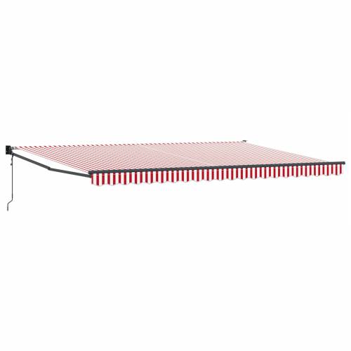 Automatska Uvlačiva Tenda Crveno-bijela pruga 500x300 cm Cijena