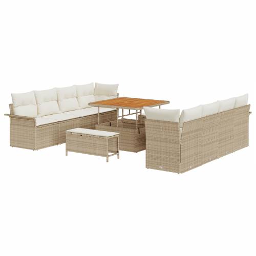 set vrtnih sofa od 11 dijelova s jastučićima bež poliratan acacia Cijena
