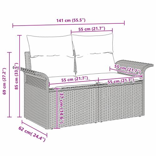 set od 13 dijelova vrtnih sofa s jastučićima bež poli ratan akacije Cijena