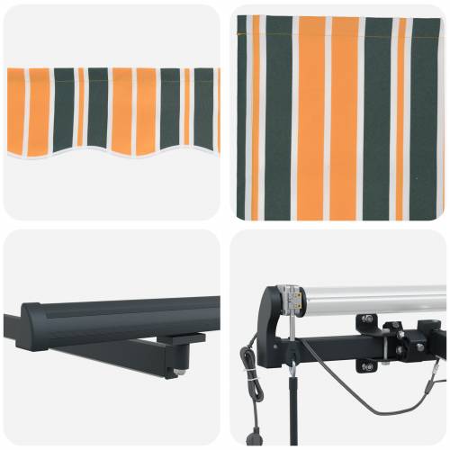 Automatska uvlačiva tenda s LED svjetlom u zelenoj i žutoj boji 500x300 cm Cijena