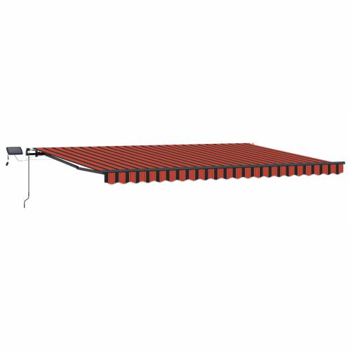 Ručno uvlačiva tenda s LED svjetlima u narančastoj i smeđoj boji 500x350 cm Cijena