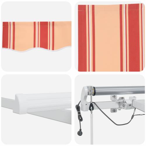 Automatska uvlačna tenda s LED žutom i narančastom 500x350 cm Cijena