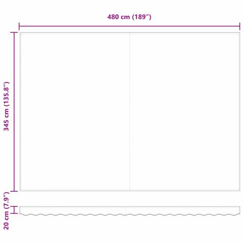 Ručno uvlačna tenda s LED višebojnim prugama 500x350 cm Cijena