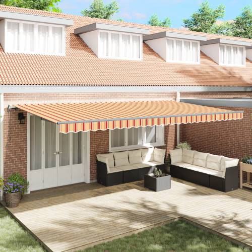 Automatska uvlačna tenda žuta i narančasta 600x300 cm Cijena