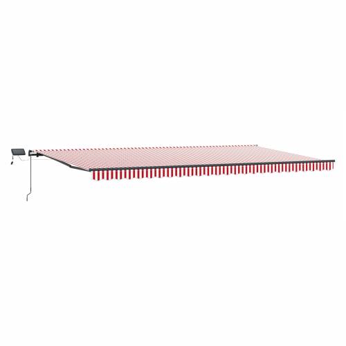 Ručna uvlačiva tenda s LED crveno-bijelim prugama 600x300 cm Cijena