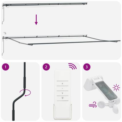 Automatska uvlačna tenda s LED crvenim i bijelim prugama 600x300 cm Cijena