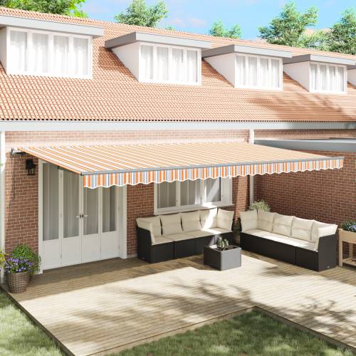 Automatska Vučna Tenda Prugasta Narančasta 600x300 cm Cijena