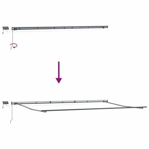 Ručno uvlačiva tenda s LED višebojnom trakastom 600x300 cm Cijena
