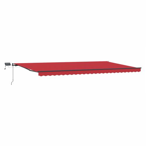 Ručna uvlačiva tenda s LED crvenom 600x300 cm Cijena