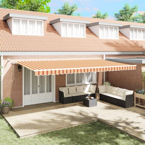 Automatska Uvlačiva Tenda s LED Žutom i Narančastom 600x350 cm Cijena