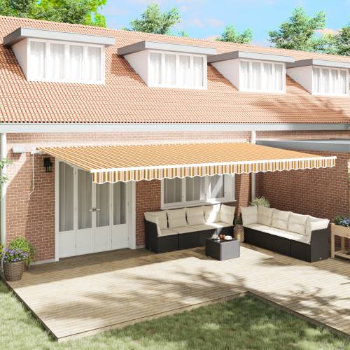 Manualna uvlačiva tenda s LED višebojnim prugama 600x350 cm Cijena