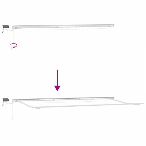 Manualna uvlačiva tenda s LED višebojnim prugama 600x350 cm Cijena