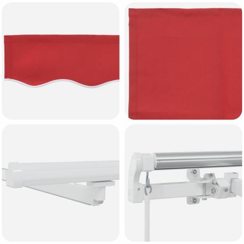 Ručno povlačenje tende s LED lampama crvena 600x350 cm Cijena