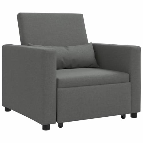 3-u-1 Singl Sofa Krevet Konvertibilna Tamno Siva Tkanina Cijena