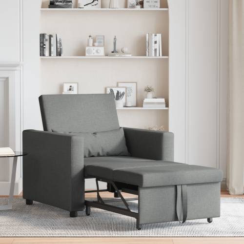 3-u-1 Singl Sofa Krevet Konvertibilna Tamno Siva Tkanina Cijena