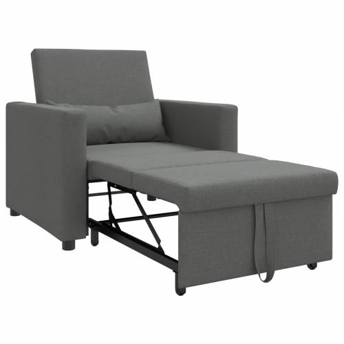 3-u-1 Singl Sofa Krevet Konvertibilna Tamno Siva Tkanina Cijena