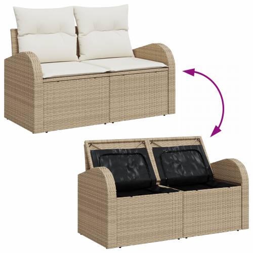11-dijelni vrtni sofa set s jastučićima bež poli ratan akacija Cijena