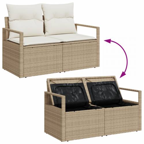 9-dijelni vrtni sofa set s jastučićima bež poli ratan akacija Cijena