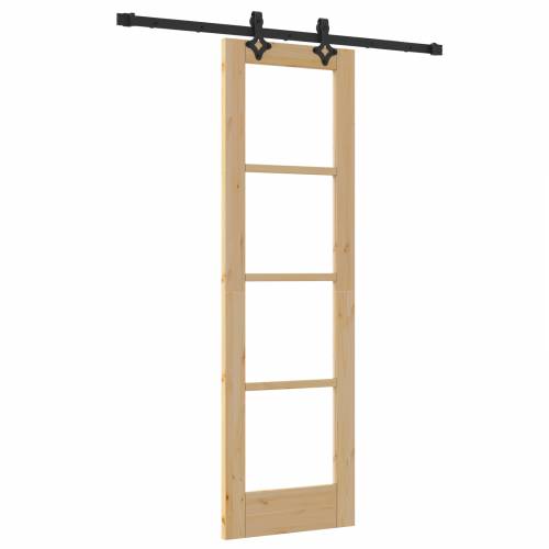 Klizna vrata s opremom 61x198.5 cm od punog drva borovine Cijena