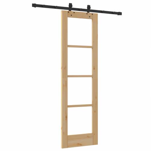 Klizna vrata s opremom 61x198.5 cm od punog drva borovine Cijena