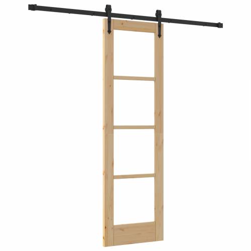 Klizna Vrata sa Opremljenim Setom 61x198.5 cm Masivna Drvena Borovina Cijena