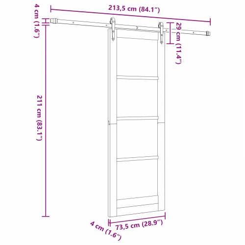 klizna vrata s kompletnim setom ‘ORKDAL’bijela 73.5x211 cm Cijena